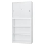 スチール書庫(上引違い/下オープン A4 幅88cm）