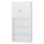 スチール書庫(上両開き/下オープン A4 幅88cm）