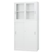 スチール書庫(上ガラス引違い・下引違い A4 W880)