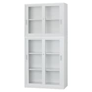 スチール書庫(上ガラス引違い・下ガラス引違い A4 W880)