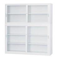スチール書庫(上・下ガラス引違い A4 W1760)