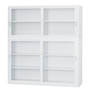 スチール書庫(上・下ガラス引違い A4 W1760)