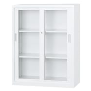 スチール書庫(ガラス引違い戸 A4-34G)