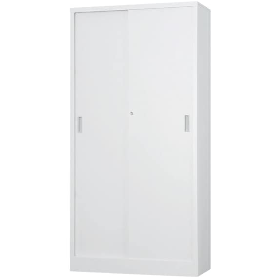 スチール書庫(TS-36S 引違い戸 浅型 WH) 1枚目画像