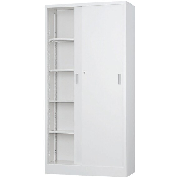 スチール書庫(TS-36S 引違い戸 浅型 WH) 3枚目画像