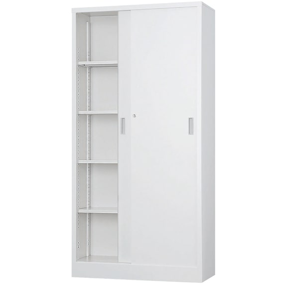 スチール書庫(TS-36S 引違い戸 浅型 WH) 3枚目画像