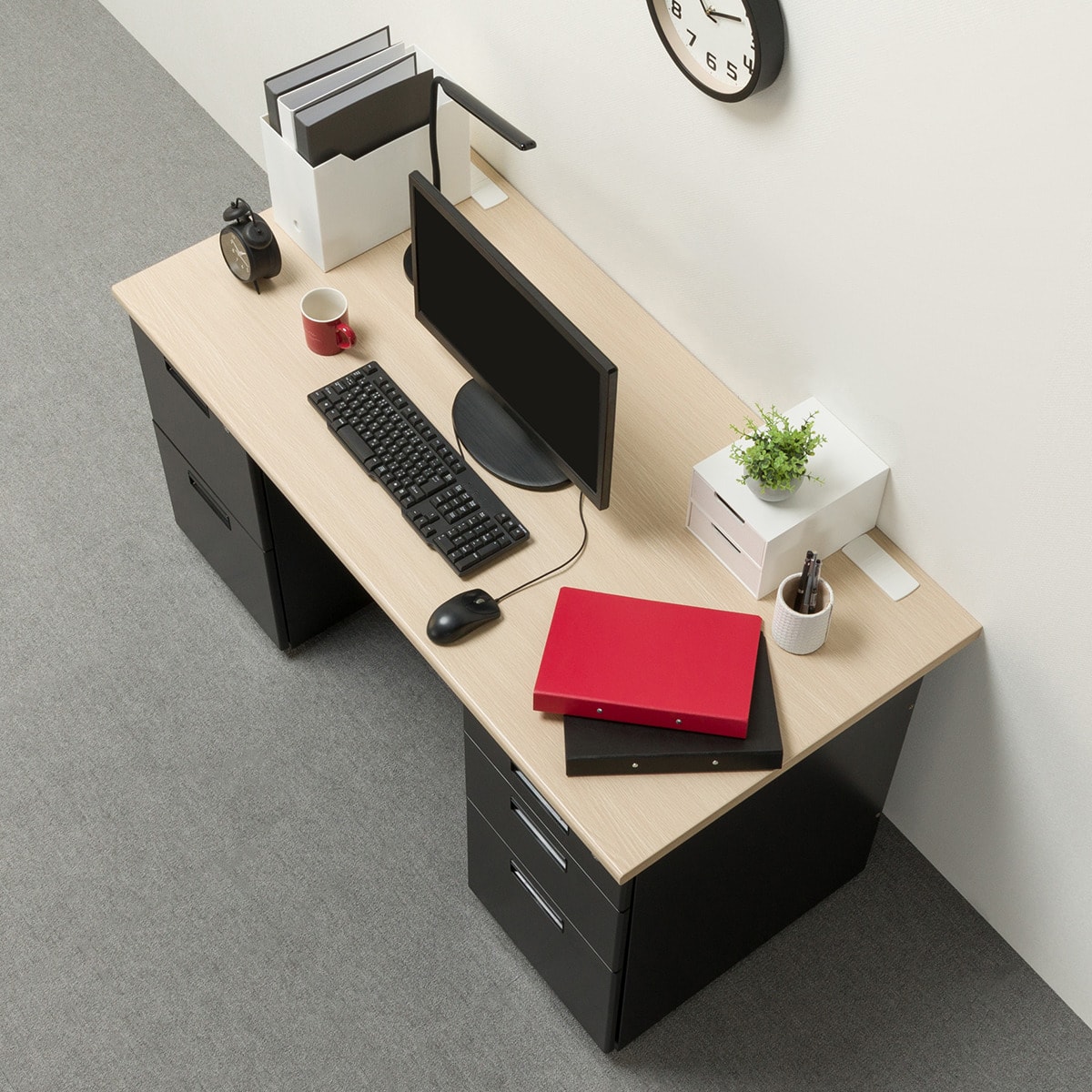 最終値下げ‼️ 超美品　スチール製両袖机（MDA147 OAK/WH） ニトリ ニトリ（NITORI） 両袖机(MDA147 WH) : ニトリ Yahoo!店 - 通販
