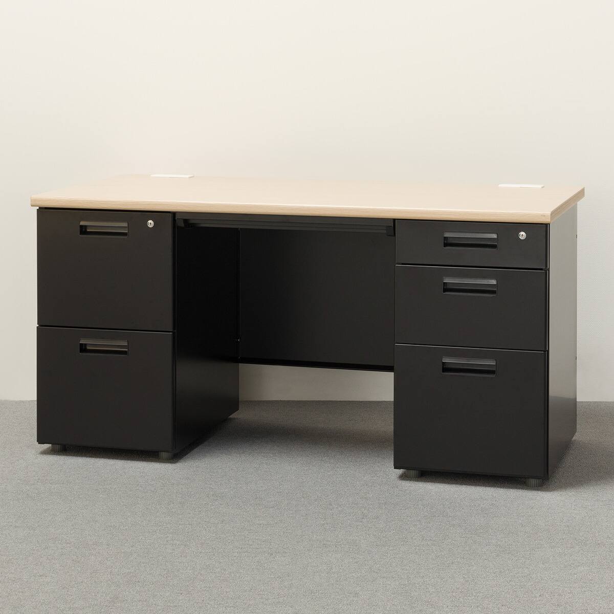 オフィス机 片袖 木製 ニトリ A12002 片袖机(MDB127 OAK/BK) | ニトリネット【公式】 家具・インテリア通販