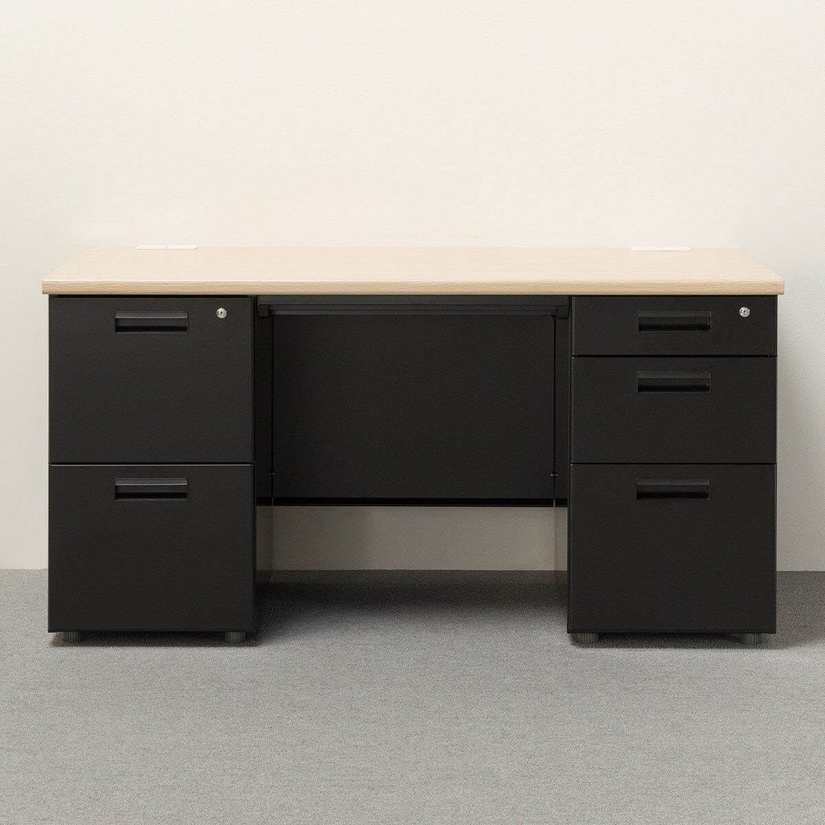 両袖机(MDA147 OAK/BK) | ニトリネット【公式】 家具・インテリア通販