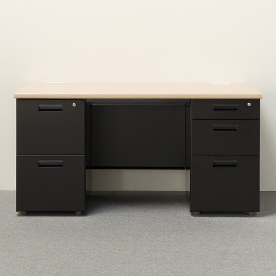 両袖机(MDA147 OAK/BK) | ニトリネット【公式】 家具・インテリア通販