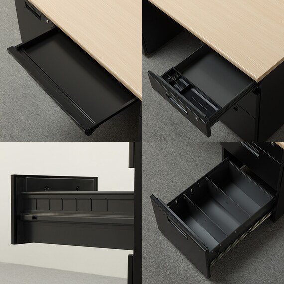 両袖机(MDA147 OAK/BK) | ニトリネット【公式】 家具・インテリア通販
