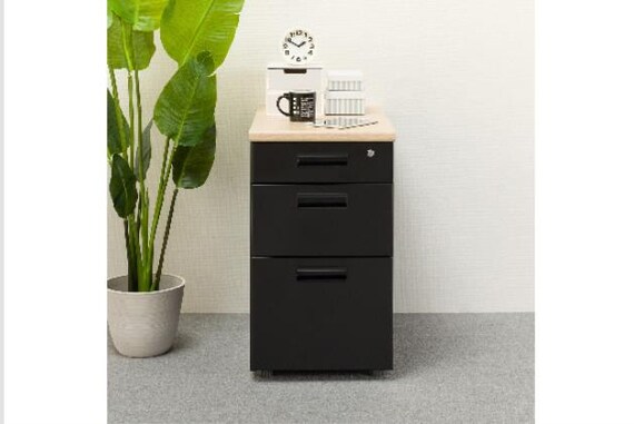 ワキヅクエ3ダン GD-01 OAK/BK 2枚目画像