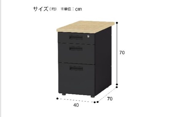 ワキヅクエ3ダン GD-01 OAK/BK 16枚目画像