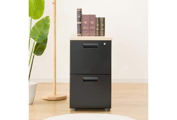 ワキヅクエ2ダン GD-02 OAK/BK 2枚目画像