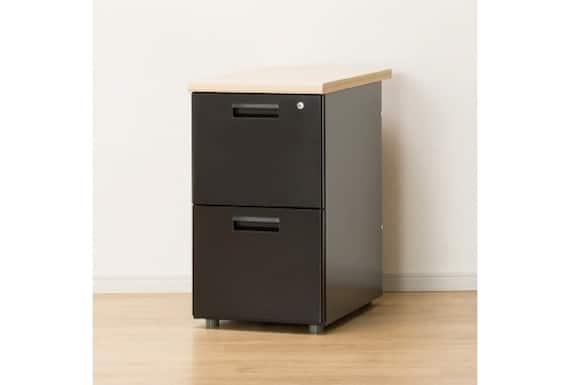 ワキヅクエ2ダン GD-02 OAK/BK 3枚目画像