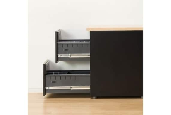 ワキヅクエ2ダン GD-02 OAK/BK 6枚目画像