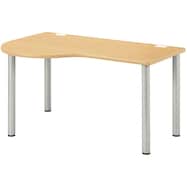 ワークテーブル(NSD-L 左ラウンド シルバー脚 幅140・160・180cm)