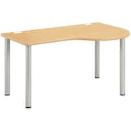 ワークテーブル(NSD-R 右ラウンド シルバー脚 幅140・160・180cm)