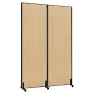 2連 木目調パーテーション(PW0618・0918・1218 BK)