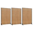 木目調パーテーション 3台セット(PW1218 BK/NW) 2枚目画像