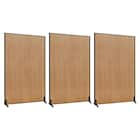 木目調パーテーション 3台セット(PW1218 BK/NW) 2枚目画像