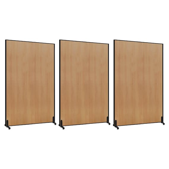 木目調パーテーション 3台セット(PW1218 BK/NW) 2枚目画像