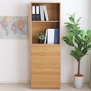 木製キャビネット(NT書庫 上オープン・下引出し)