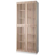 格子扉付きキャビネット(GROW 2段タイプ BK/NA)