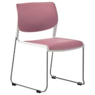 ミーティングチェア(MC183 樹脂-PVC 樹脂ホワイト/脚グレー 幅49cm)