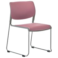 ミーティングチェア(MC183 樹脂-PVC 樹脂グレー/脚グレー 幅49cm)