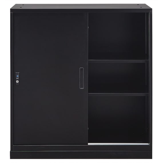 スチール書庫(引き戸 NT-88 ベース付き BK) 3枚目画像