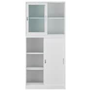 スチール書庫(上ガラス・下引違い NT-A4 ベース付き)