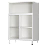 スチールキャビネット(オープン 2列2段 脚付きベース・上置き付き HOS)