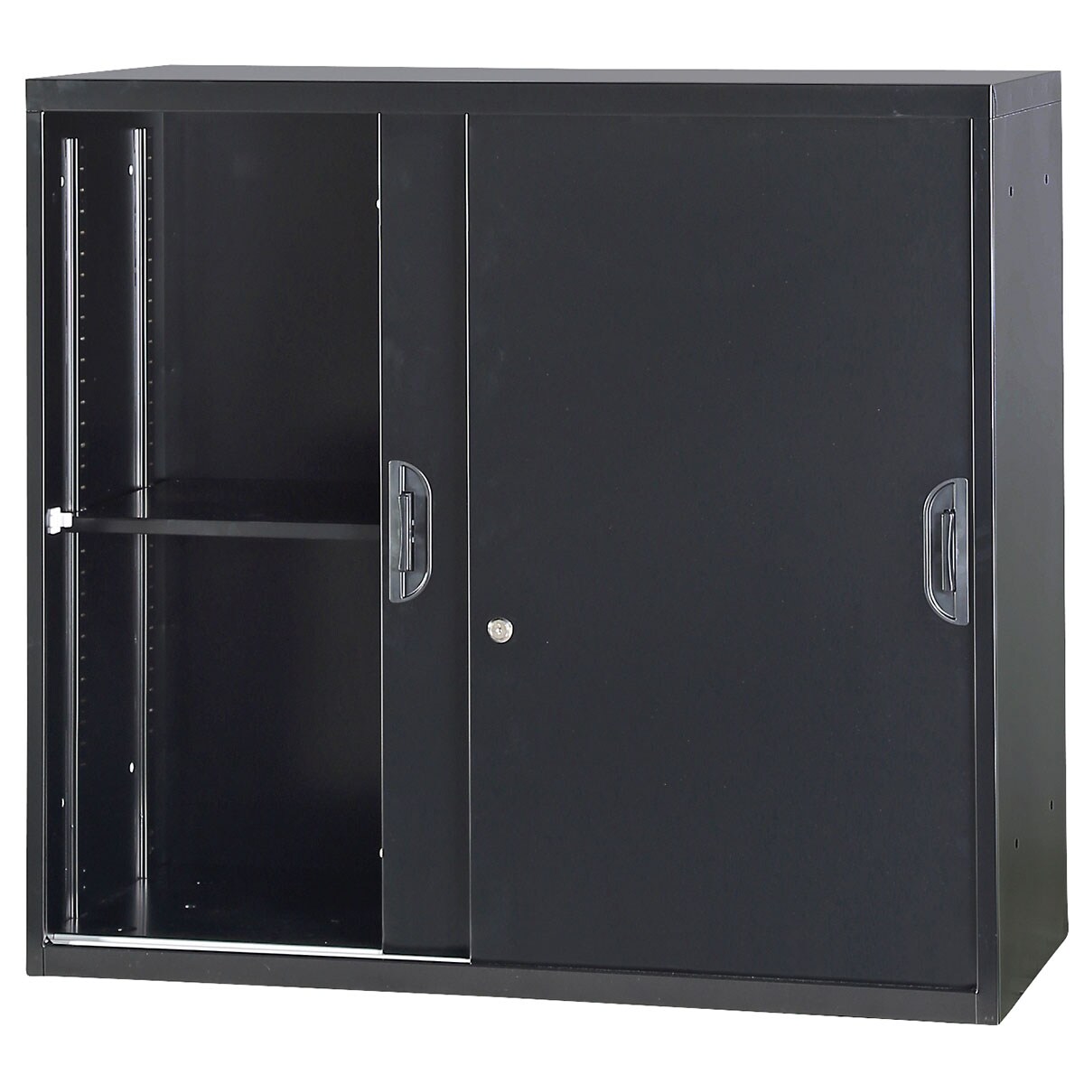 スチールキャビネット(上段オープン・下引違い戸 HOS-X 脚付きベース