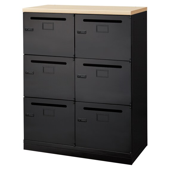 パーソナルロッカー(6人用 TSPL-N6 BK/OAK) 1枚目画像