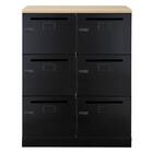 パーソナルロッカー(6人用 TSPL-N6 BK/OAK) 2枚目画像