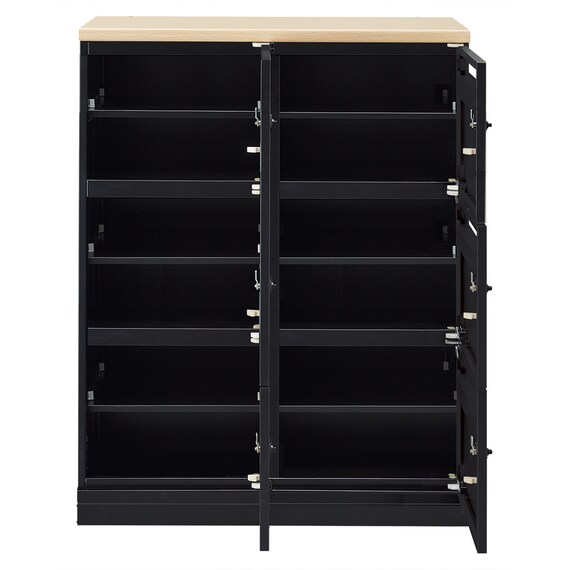 パーソナルロッカー(6人用 TSPL-N6 BK/OAK) 4枚目画像