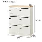 パーソナルロッカー(6人用 TSPL-N6 BK/OAK) 7枚目画像