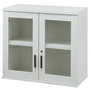 【在庫限り】木製キャビネット2段(ブリザ 2段ガラス扉)