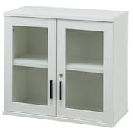 【在庫限り】木製キャビネット2段(ブリザ 2段ガラス扉)