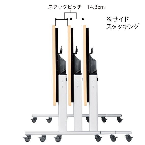 会議用テーブル(TOV-B1275K WN-2063 コンパクトタイプ) 5枚目画像