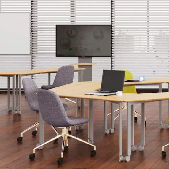 ミーティングテーブル(台形タイプ NTTZ-1806WH/WH) 8枚目画像