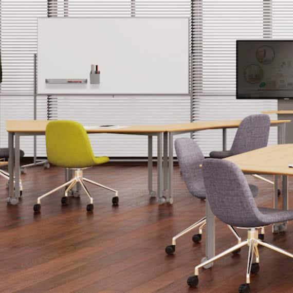 ミーティングテーブル(台形タイプ NTTZ-1806WH/WH) 9枚目画像