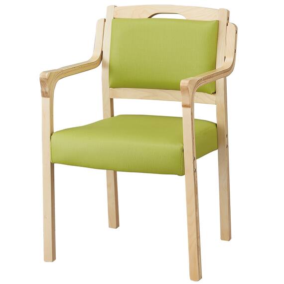 木製チェア(コール 肘付き NA/GR) 1枚目画像