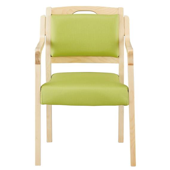 木製チェア(コール 肘付き NA/GR) 2枚目画像