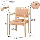 木製チェア(コール 肘付き NA/GR) 10枚目画像