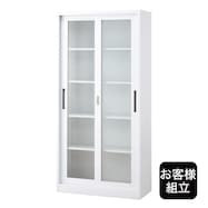【お客様組立品・玄関先納品】スチールキャビネット(FD-05 ガラス両開き戸)