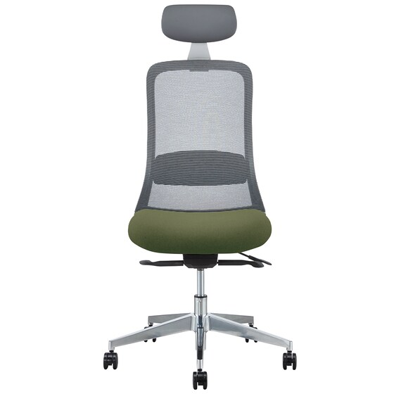 オフィスチェア(BELLA GMW ヘッドレスト付き GR) 2枚目画像