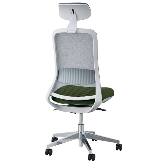 オフィスチェア(BELLA GMW ヘッドレスト付き GR) 4枚目画像