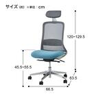 オフィスチェア(BELLA GMW ヘッドレスト付き GR) 12枚目画像